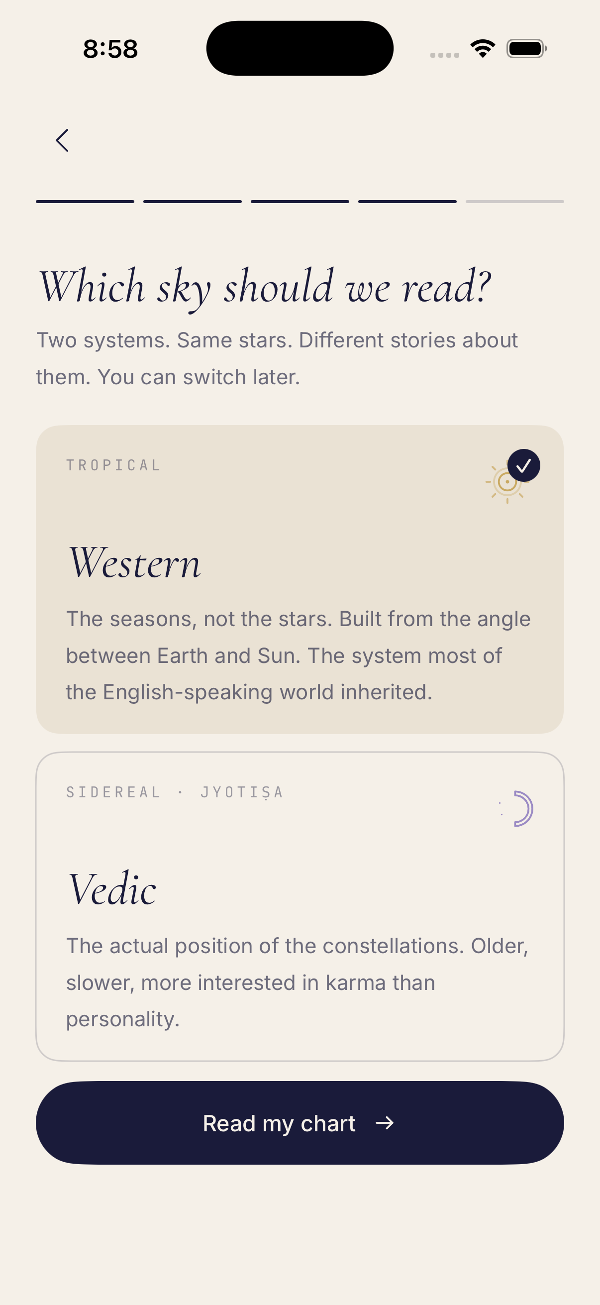 Western and Vedic system picker in Celest